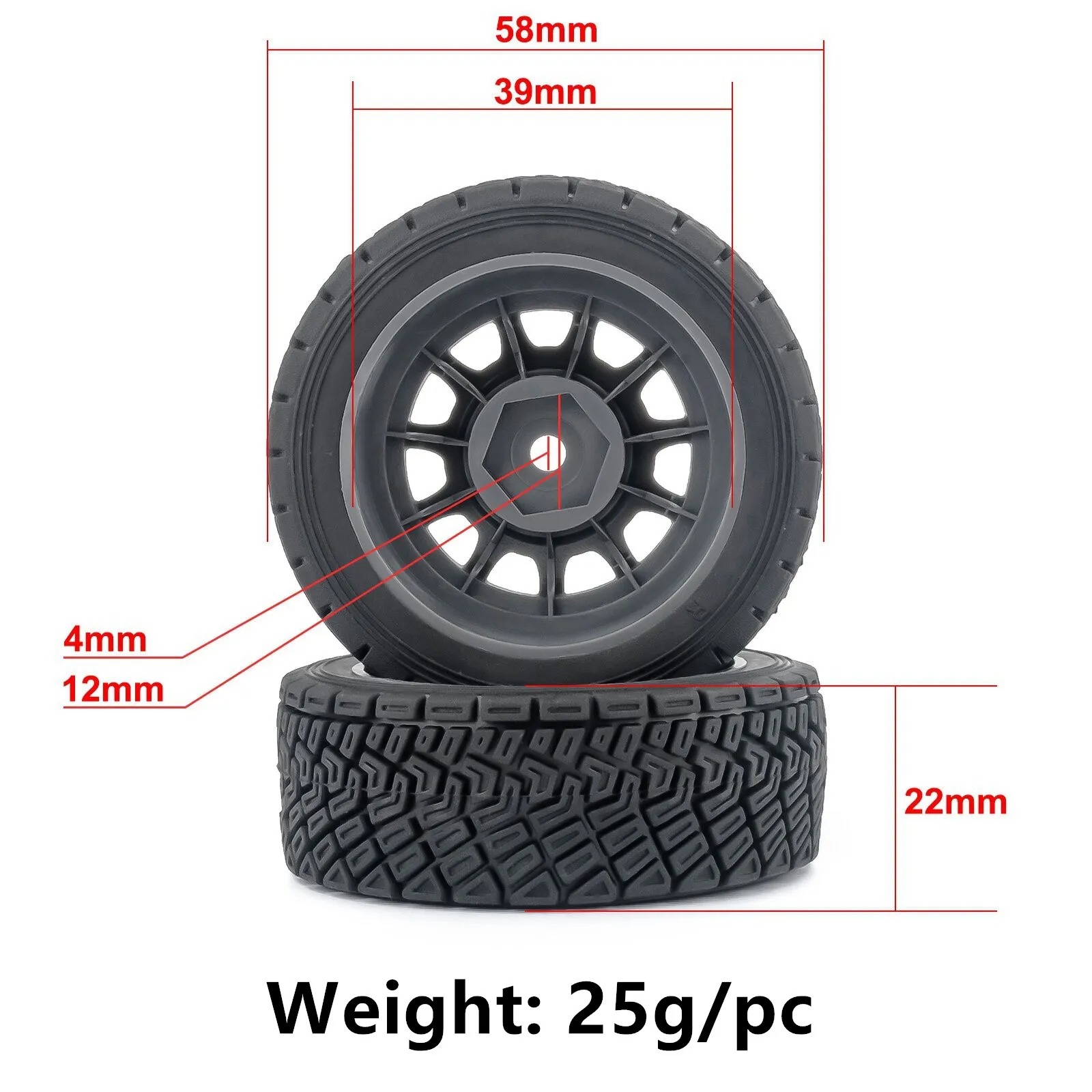 4 Neumáticos de rally RC WRC 1 - Tamiya Model Rc Car reseña y precio