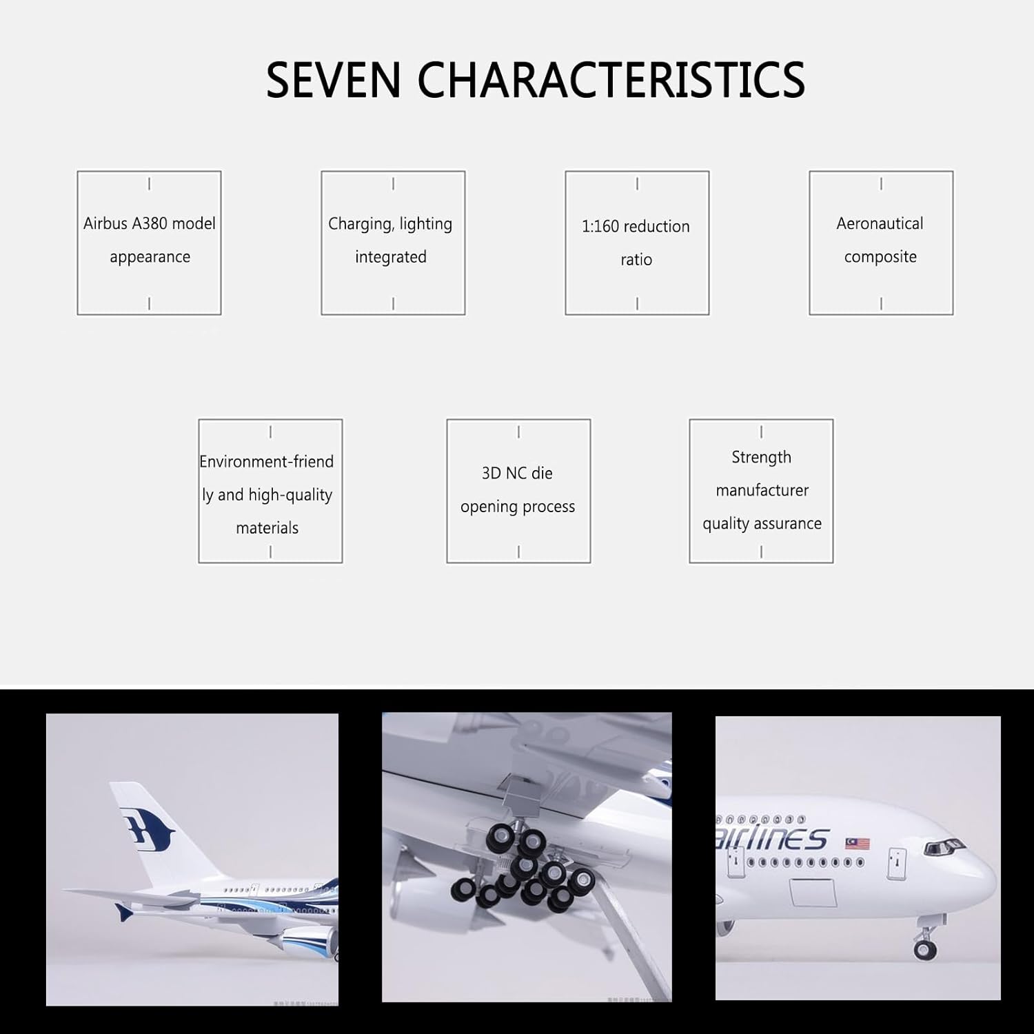 Escala 1:160 Malaysia Airlines - Model Airplane Plastic reseña y precio
